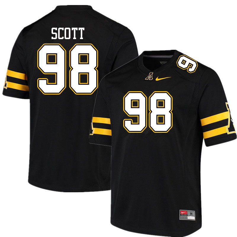 Men #98 E.J. Scott Appalachian State Mountaineers College Football Jerseys Sale-Black